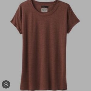 PrAna Cozy Up Chai Heathered Casual Hemp Blend T-Shirt Large